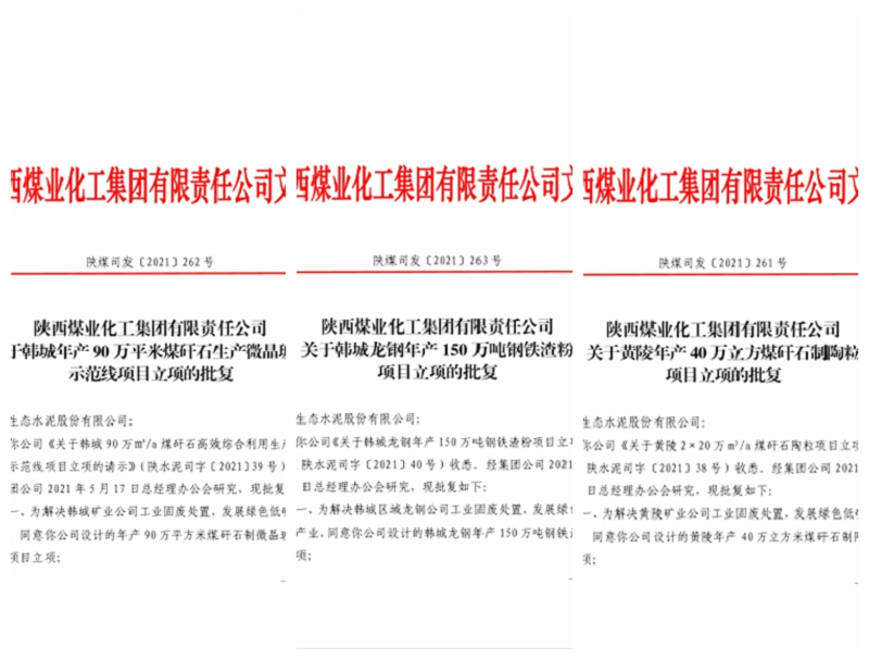 喜訊！生態(tài)水泥公司韓城、黃陵等三個(gè)固廢項目集中通過(guò)集團立項批復